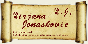 Mirjana Jonašković vizit kartica